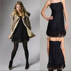 ✨NEW✨Juicy Couture silk, slip dress with ostrich feather trim - so glam!